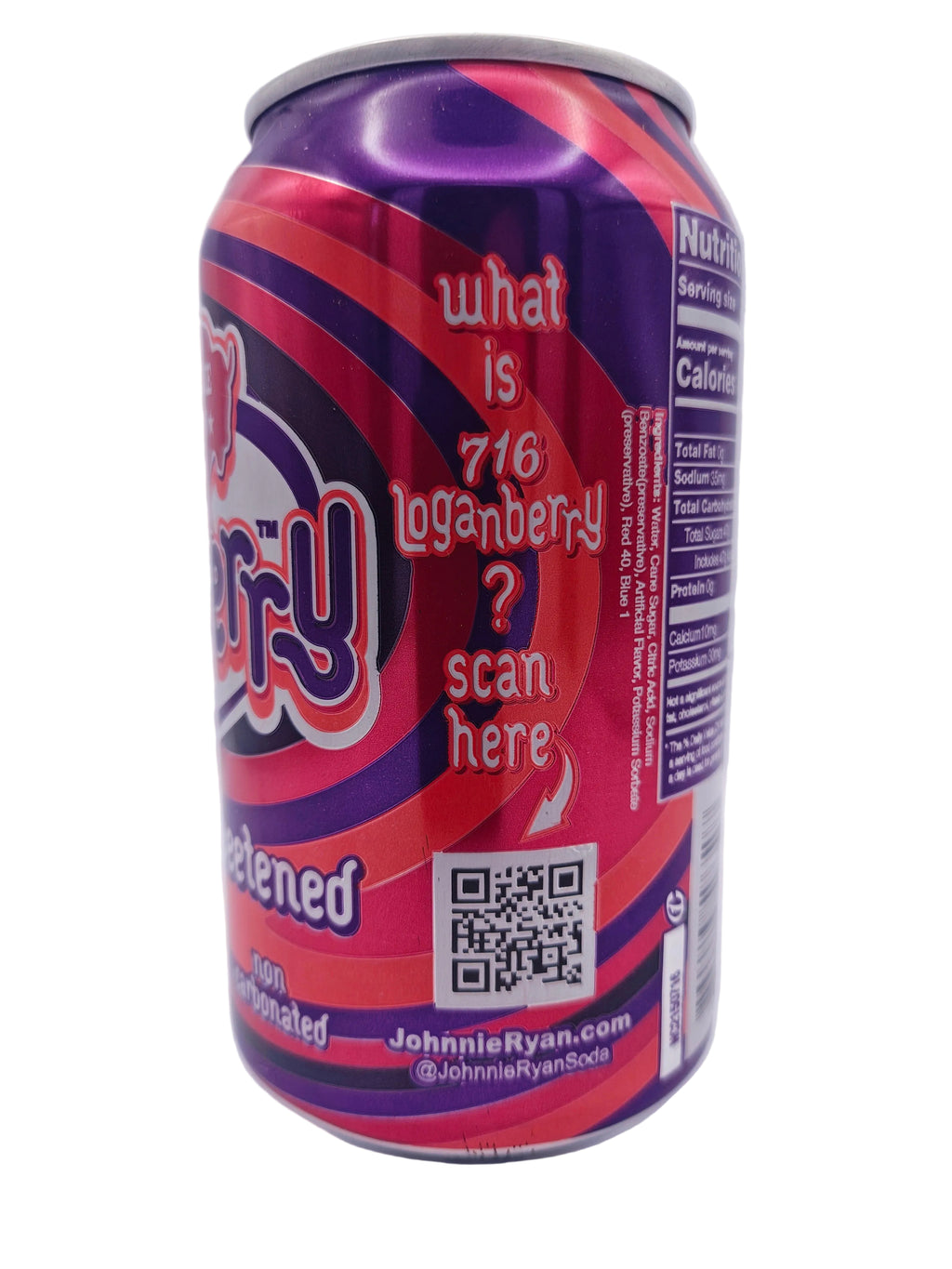 Johnnie Ryan 716 Loganberry - Cane Sugar Soda - 4 pack