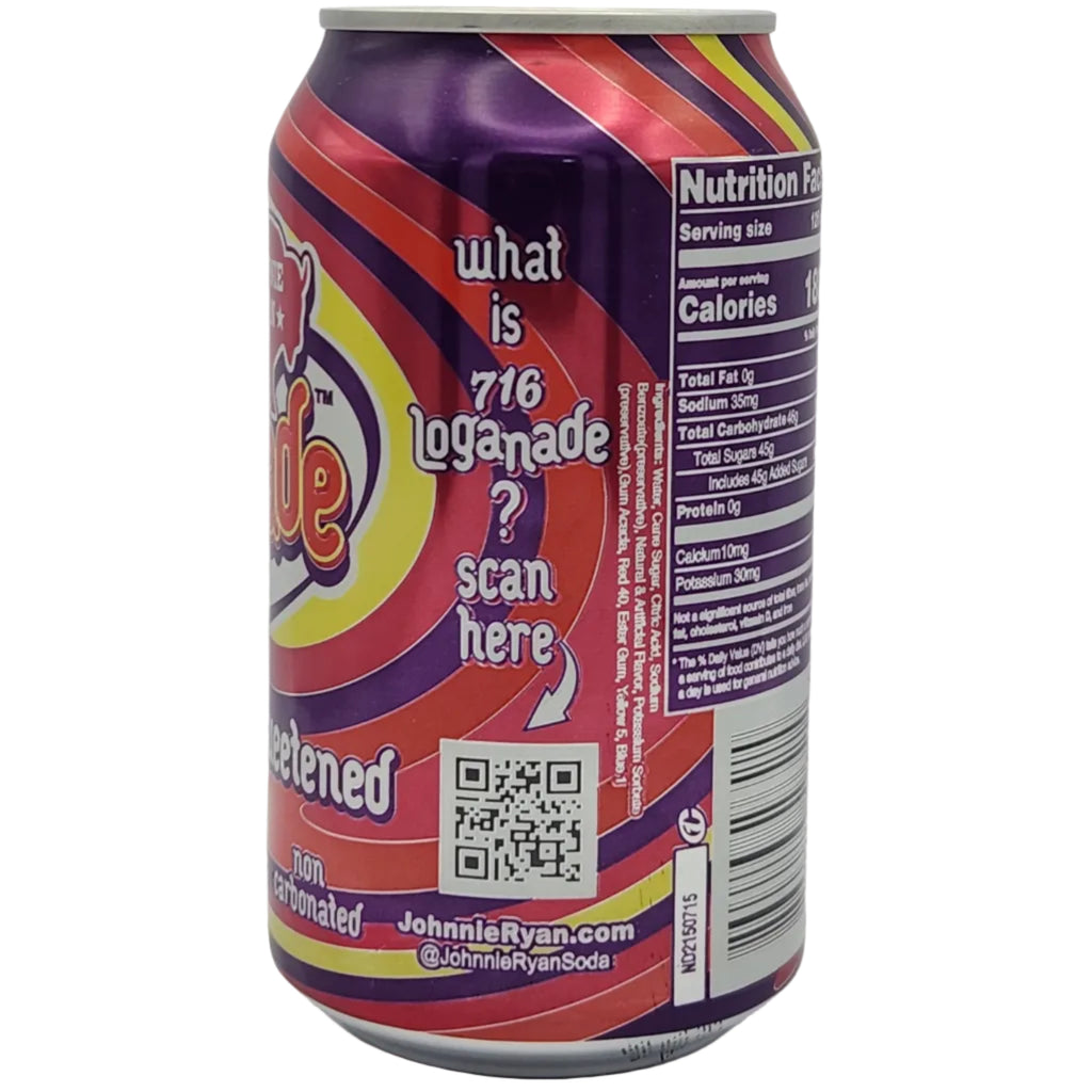 Johnnie Ryan 716 Loganade - Cane Sugar Soda -4 pack