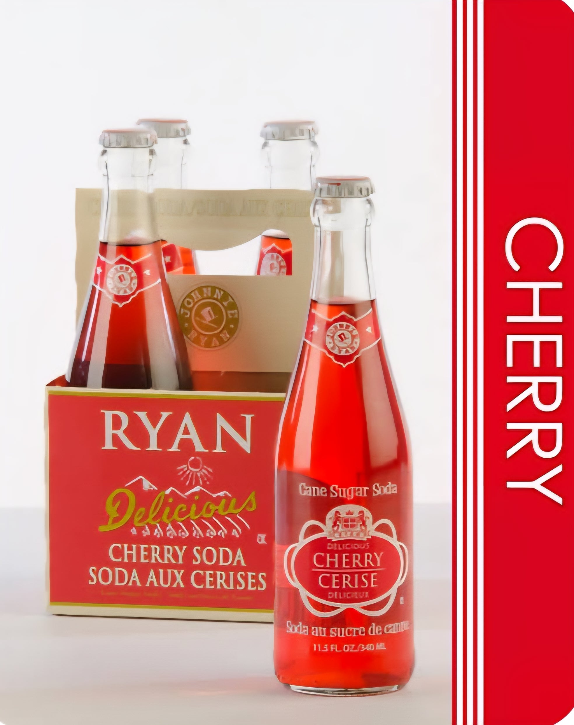 Johnnie Ryan Delicious Cherry Soda - Cane Sugar Soda 4 Pack