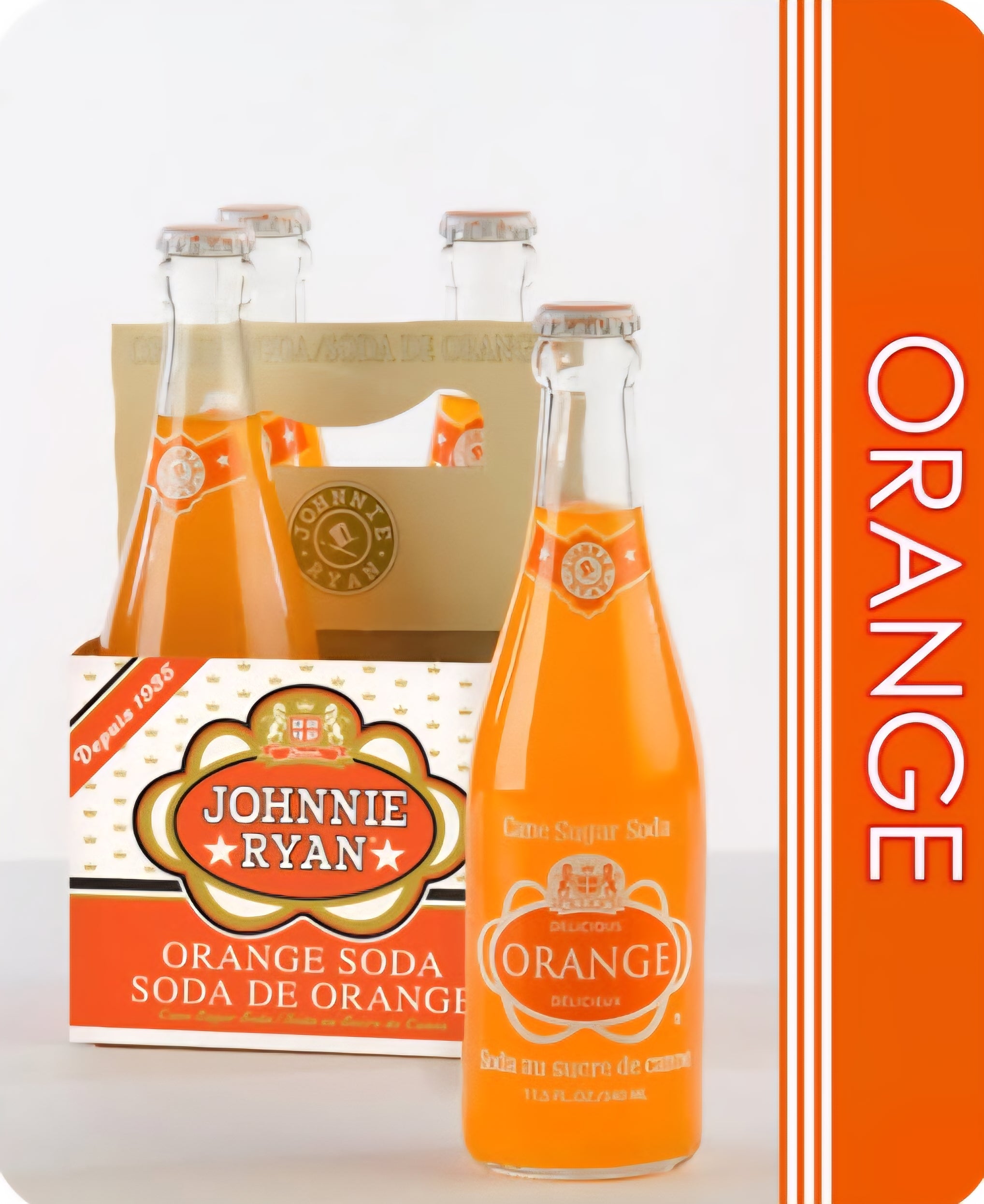 Johnnie Ryan Orange Soda - Cane Sugar Soda 4 Pack