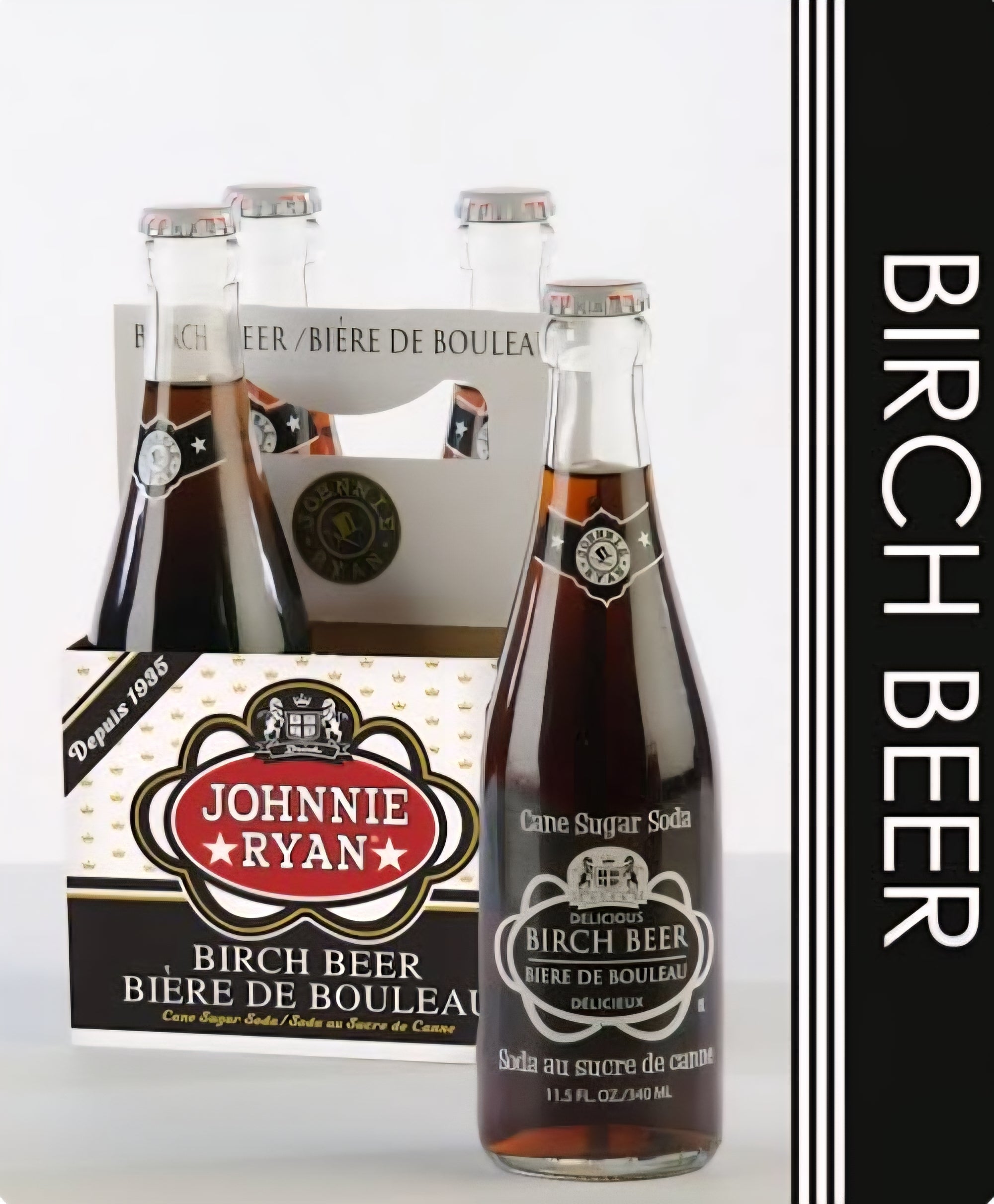 Johnnie Ryan Birch Beer - Cane Sugar Soda 4 Pack