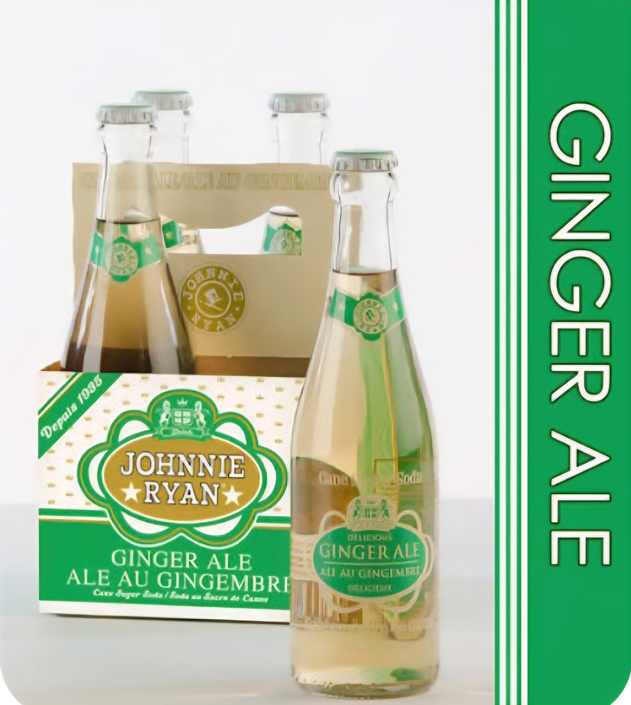 Johnnie Ryan Ginger Ale - Cane Sugar Soda 4 Pack