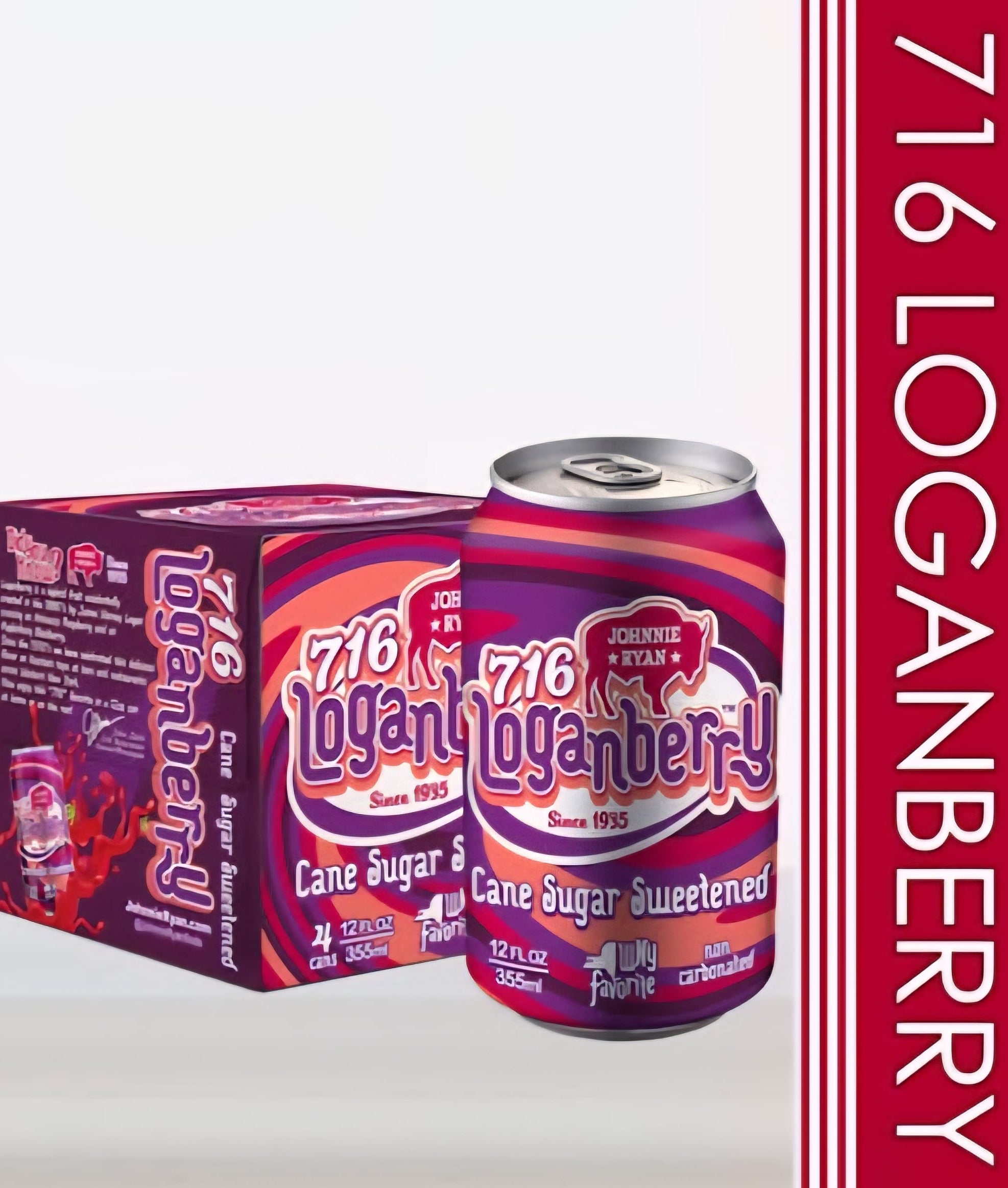 Johnnie Ryan 716 Loganberry - Cane Sugar Soda - 4 pack